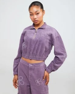 Promo 🎁 BY SAMII RYAN Daisy Gal Corduroy 3/4 Zip Up 💯