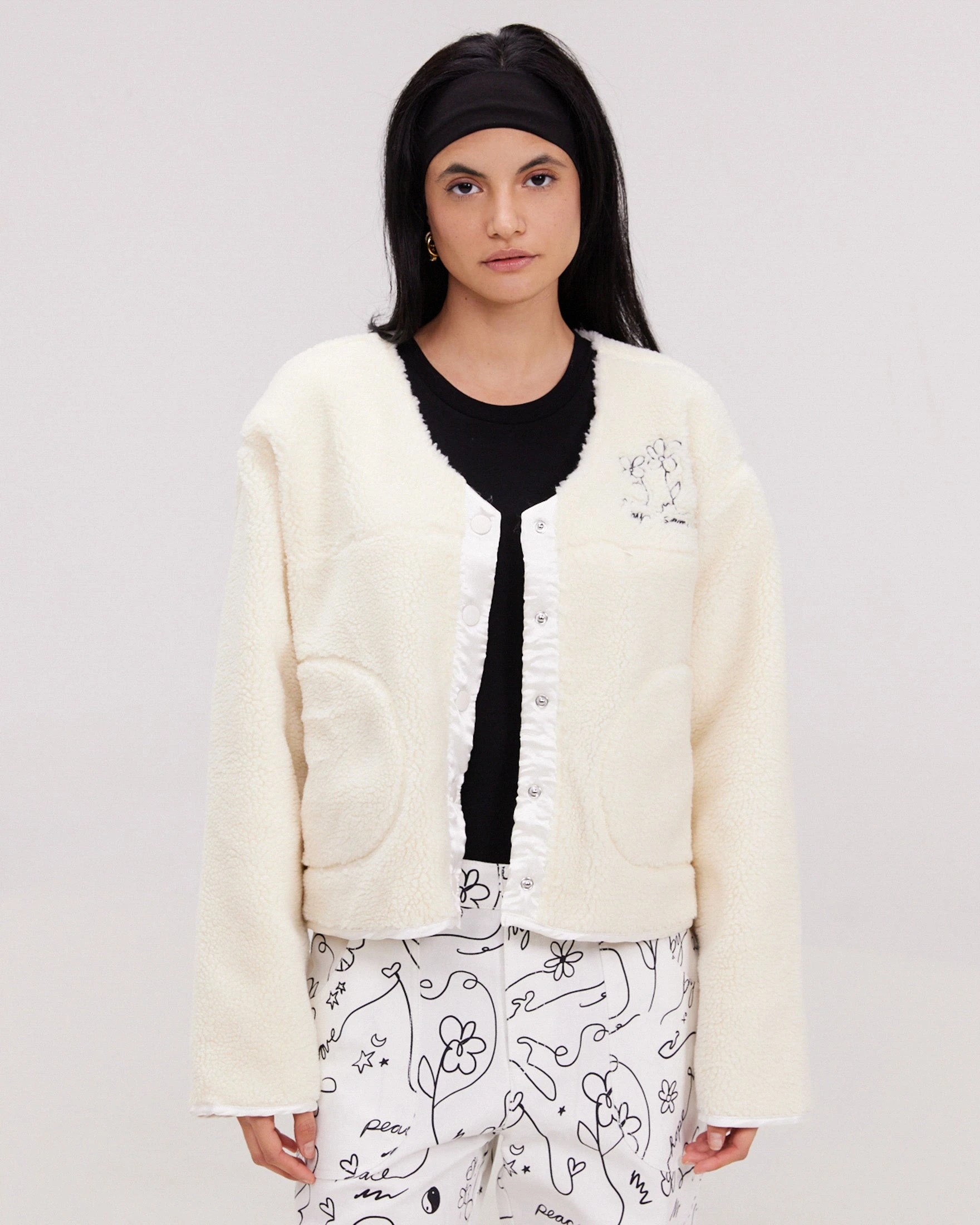 Best Pirce π BY SAMII RYAN Scribble Sherpa Jacket π - Image 7