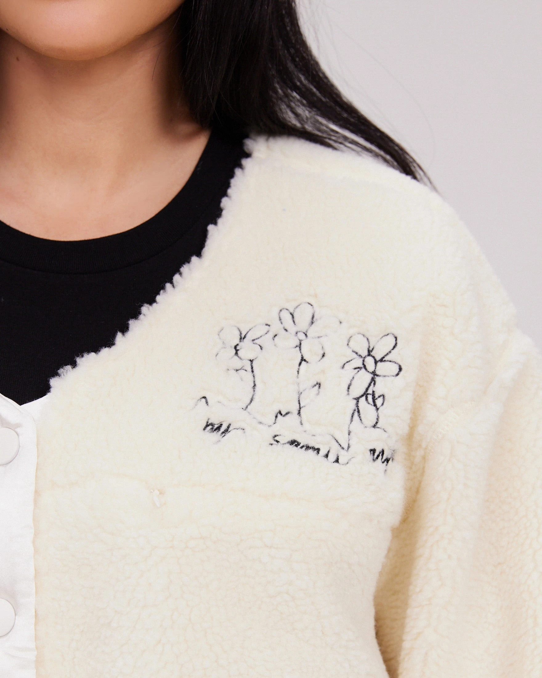 Best Pirce π BY SAMII RYAN Scribble Sherpa Jacket π - Image 5